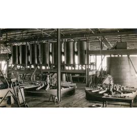 Genter thickeners and reagent bins in Mill, Mount Isa Mines, c.1931