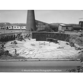 Lead Stack under construction, Mount Isa Mines, September 1977