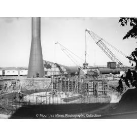 Lead Stack under construction, Mount Isa Mines, October 1977