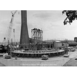Lead Stack under construction, Mount Isa Mines, November 1977
