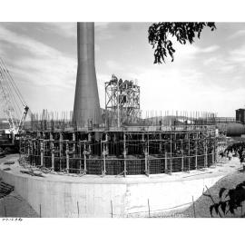 Lead Stack under construction, Mount Isa Mines, December 1977