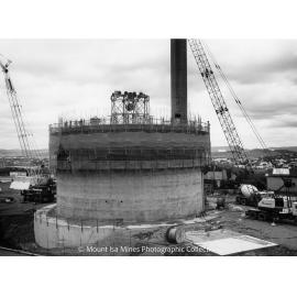 Lead Stack under construction, Mount Isa Mines, December 1977