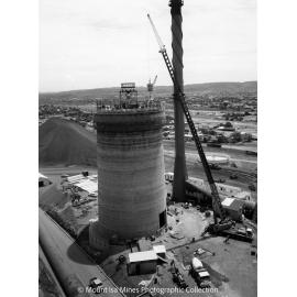 Lead Stack under construction, Mount Isa Mines, January 1978