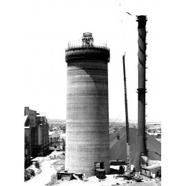 Lead Stack under construction, Mount Isa Mines, January 1978