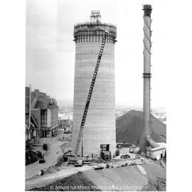 Lead Stack under construction, Mount Isa Mines, January 1978