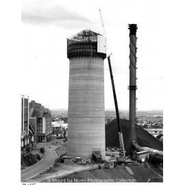 Lead Stack under construction, Mount Isa Mines, January 1978