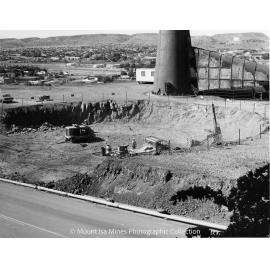 Lead Stack under construction, Mount Isa Mines, c.1977