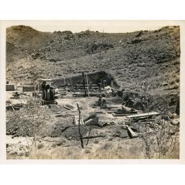No 2 Ore Shaft sheave wheels excavations, Mount Isa Mines, c.1937