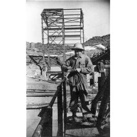 Peter Laurisen as an electrical assistant, Mount Isa Mines, c.1950
