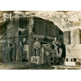 Davidson Shaft showing front of electric haulage locomotive, Mount Isa Mines