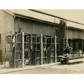 Drill steels at tool sharpening shop