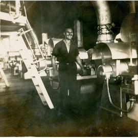 Electrician at the Fuller Bonnett Pulverised Coal feeders at Mines Power Station 