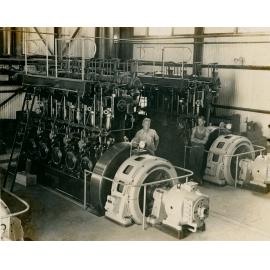Generators at temporary power house Man and Supply