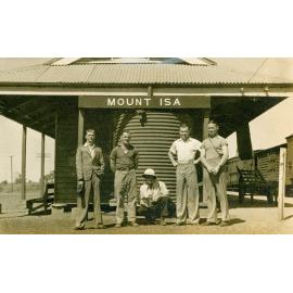 Five photographers at Mount Isa Railway Station, Townside