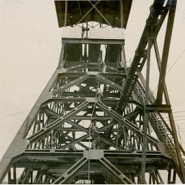 Installing winder rope on Man and Supply Headframe 