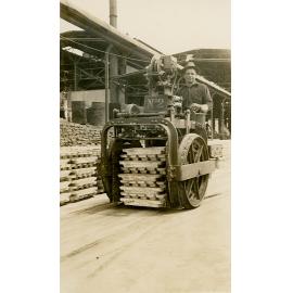 Loading lead ingots with electric lead buggy, Lead Smelter