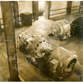 Looking down to motor generator set for Man and Supply winder 