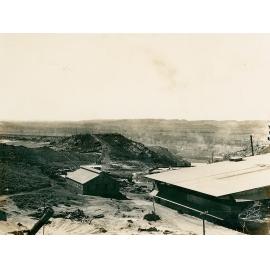 Looking north to reagent storage shed and flotation portion of the mill