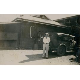 Man and car at Mess and Kitchen Mineside 