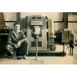 Photographer with No 2 Ore Shaft winder motor 