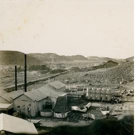 Temporary Power House at Man and Supply looking towards Davidson Shaft 