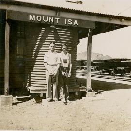 Tom and Norm Nancarrow at Mount Isa Railway Station