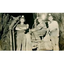 Trolley mule underground postcard, Mount Isa Mines