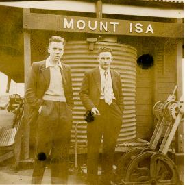 Two men at Mount Isa Railway Station 