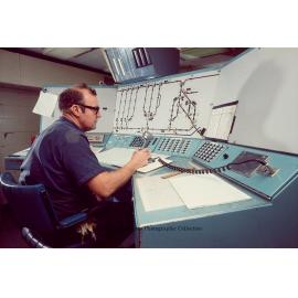 Underground haulage railway control room, Mount Isa Mines, c.1976