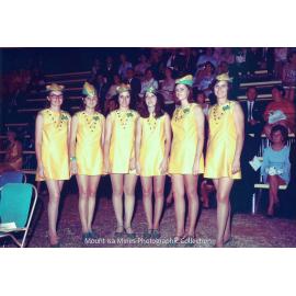 Royal visit civic ceremony hostesses, Kalkadoon Park, April 1970