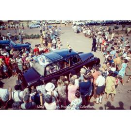 Queen Elizabeth II and Prince Philip visit flats, Parkside, April 1970
