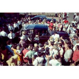 Queen Elizabeth II and Prince Philip visit flats, Parkside, April 1970