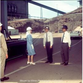 Queen Elizabeth II arrives R62 Winder, Mount Isa Mines, April 1970