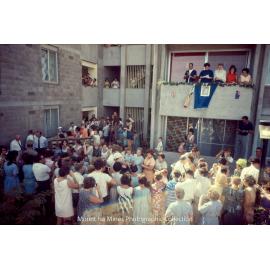 Queen Elizabeth II and Prince Philip visit flats, Parkside, April 1970