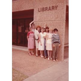 Mount Isa City Library staff outside library, Miles End