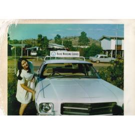 Blue Nursing Service car