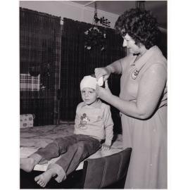 Blue Nursing nurse providing assistance