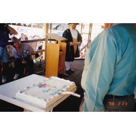 Mount Isa 75th celebration cake cutting, February 1998