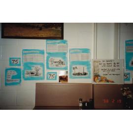 Local cafe with signage for Mount Isa 75th celebration, February 1998