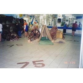 Queensland Country Credit Union building decorated for Mount Isa 75th celebration, February 1998