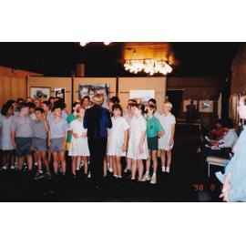 St Joseph's Catholic School students at event at Civic Centre, August 1998
