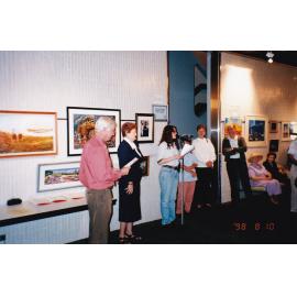 Art contest presentation at Mount Isa 75th celebration event, c.1998