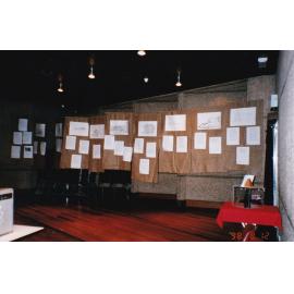 Drawings and writings displayed at event, c.1998