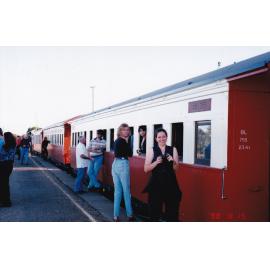 Visitors and locals on train, c.1998