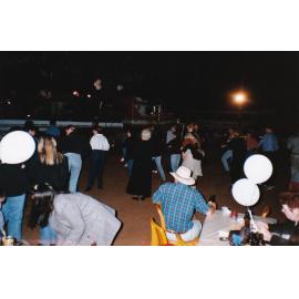 Partygoers dancing at Royal Flying Doctors event, c.1998