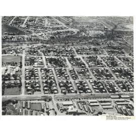 Aerial view of Parkside, Mornington and Healy, February 1973