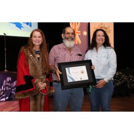 Steve Farnsworth receives Southern Gulf NRM Sarus Crane Award, January 2023