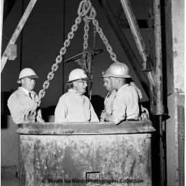 John Campbell Miles in K57 shaft, Mount Isa Mines, August 1962