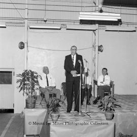 Official Opening of Apprentice Workshop by Vince Ludwig, Mount Isa Mines, February 1964