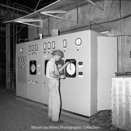 Instrumentation Panel For Copper Concentrate Stream at the Mill, Mount Isa Mines, April 1964